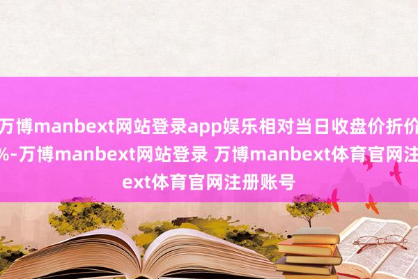 万博manbext网站登录app娱乐相对当日收盘价折价10.02%-万博manbext网站登录 万博manbext体育官网注册账号