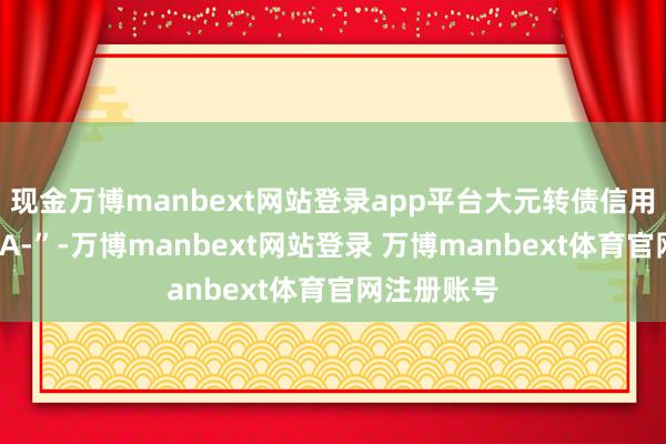 现金万博manbext网站登录app平台大元转债信用级别为“AA-”-万博manbext网站登录 万博manbext体育官网注册账号